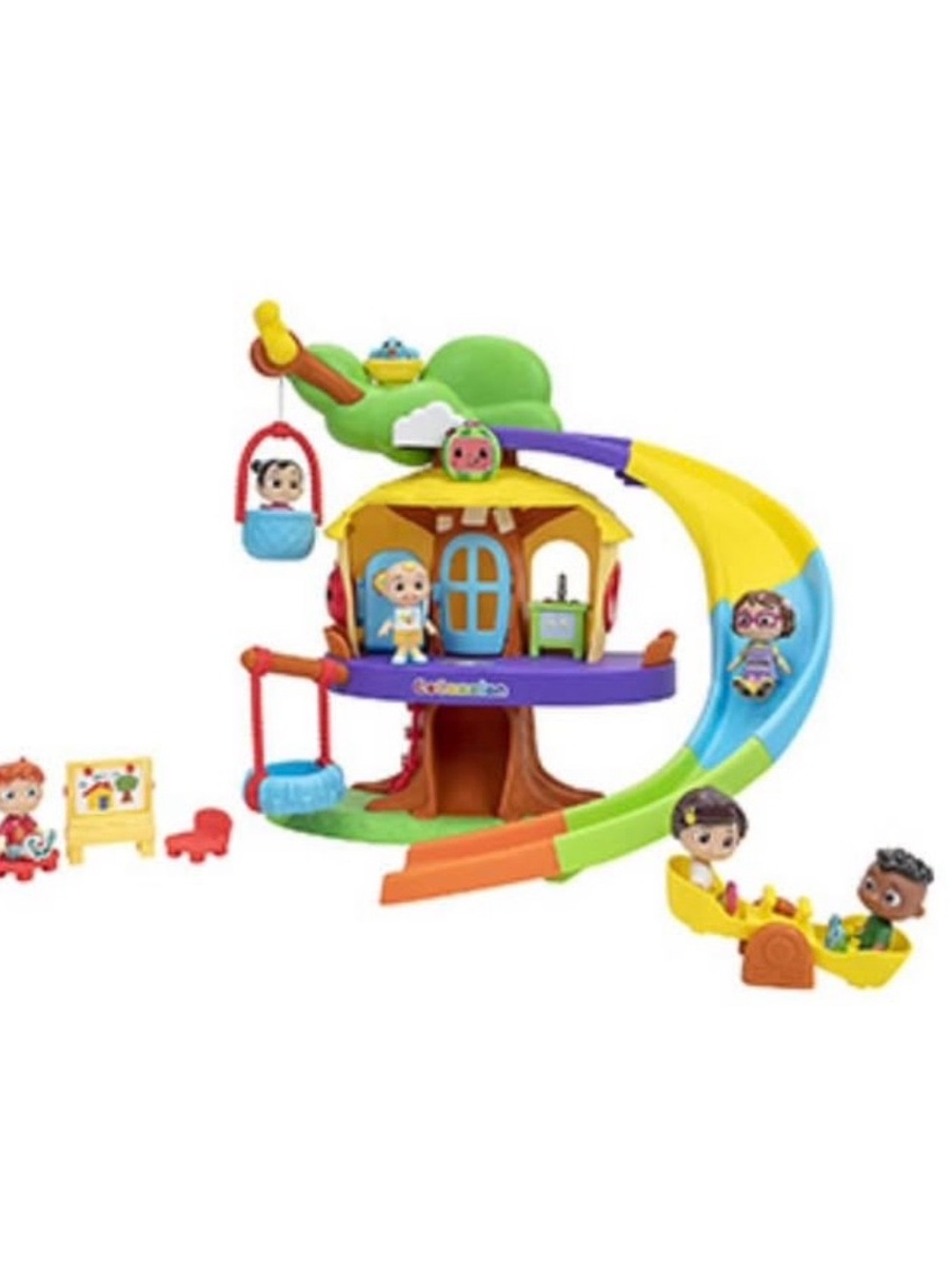 Multicolor Kids Treehouse Playset with Slide and Figures